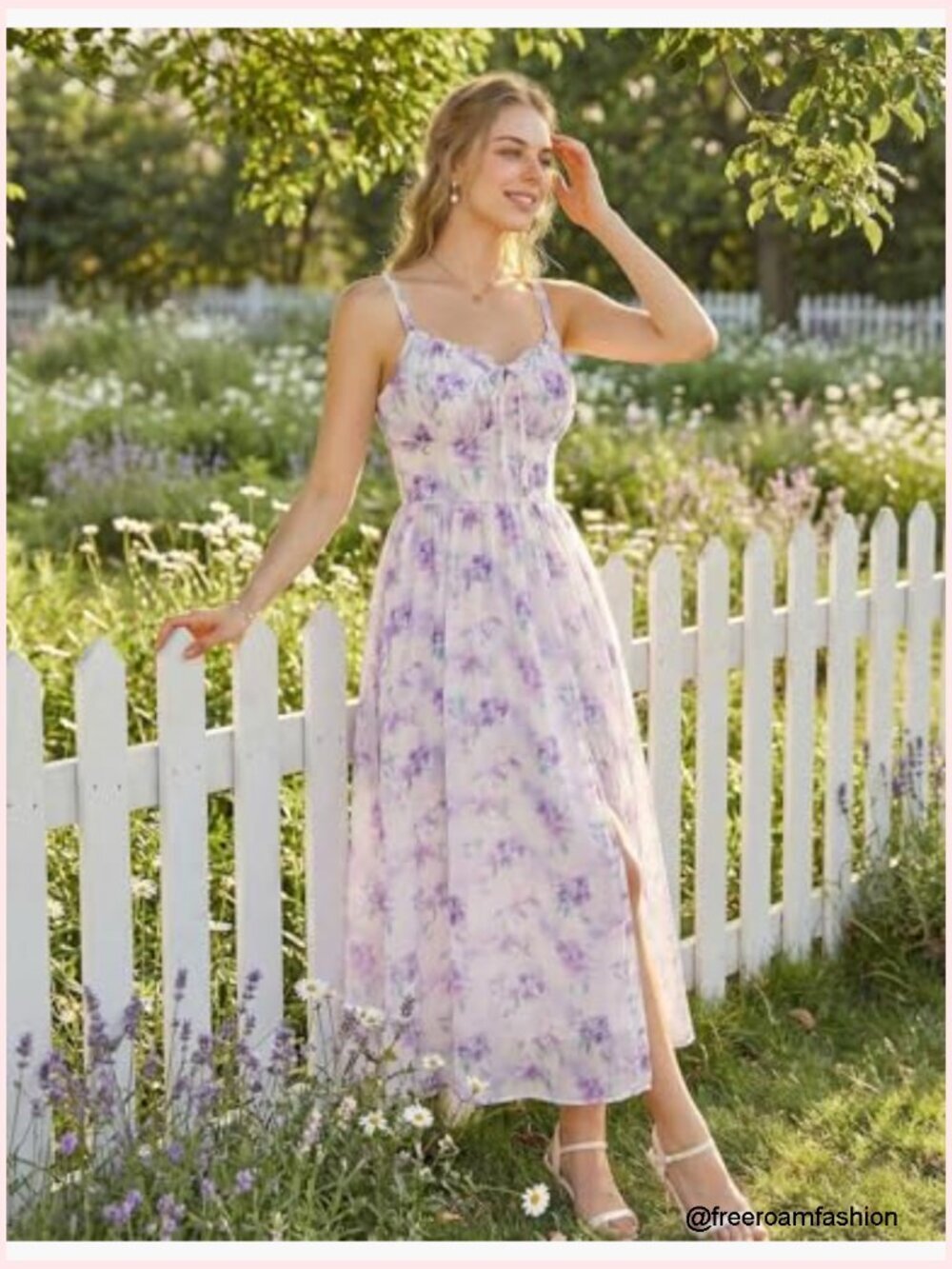 Women Corset Floral Milkmaid Sundress Wedding Guest Midi Dress - Picture 3 of 7